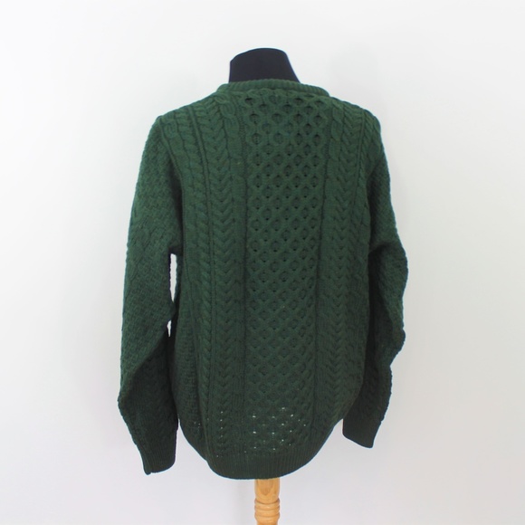 NEW Mens Aran Irish Fisherman Sweater Crew Wool - Picture 7 of 9